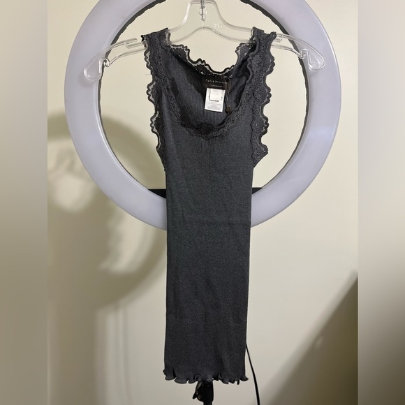 NWT Rosemunde Babette Silk Tank S Dark Grey Lace Trim - Picture 10 of 13